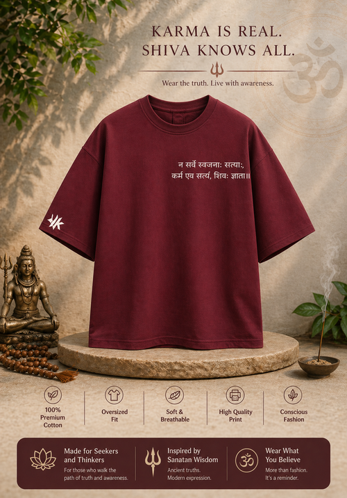 Karma Is Real. Shiva Knows All. – Oversized Tee