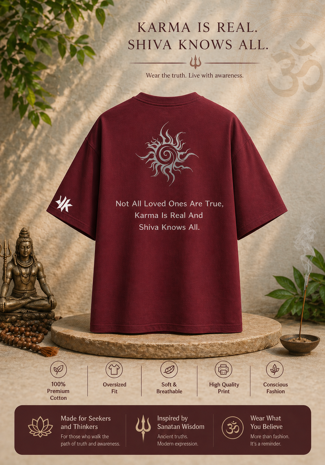 Karma Is Real. Shiva Knows All. – Oversized Tee