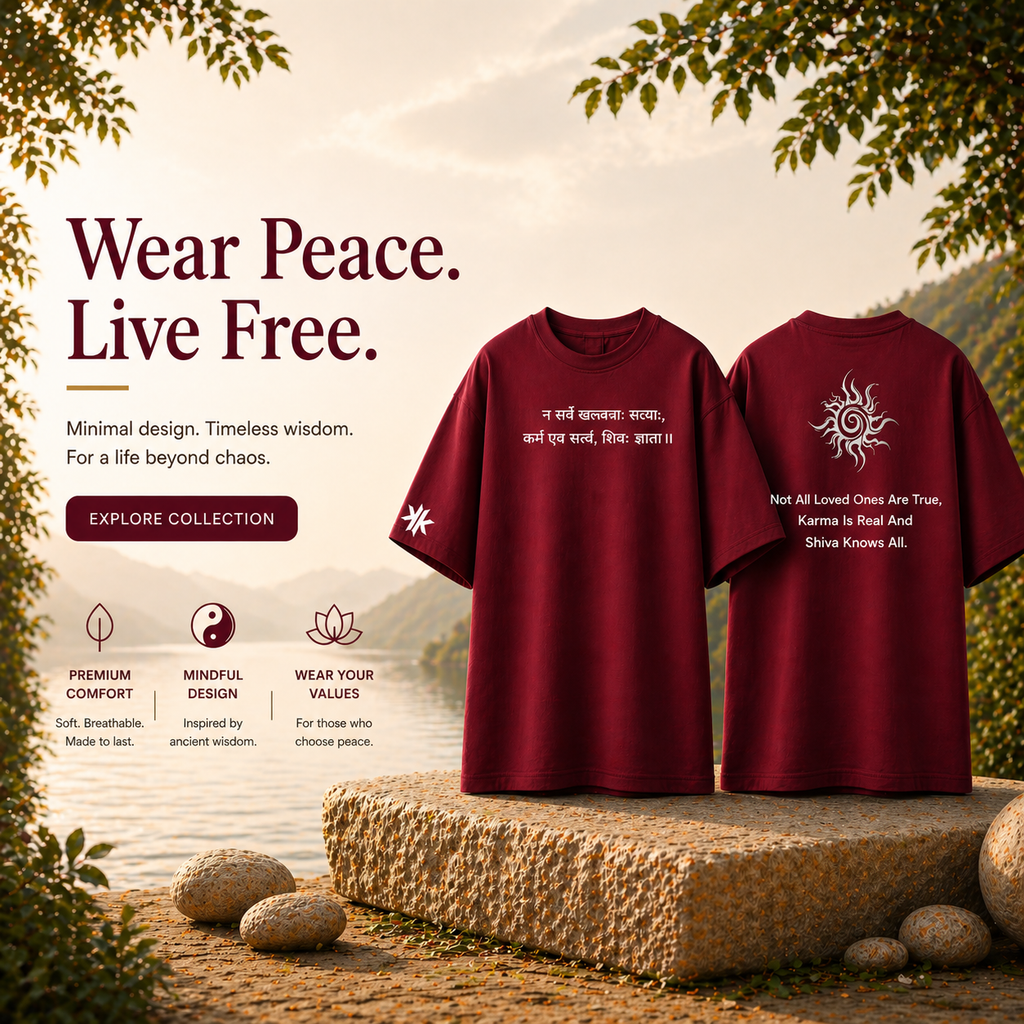 Shiva Knows All Oversized Tee – Maroon