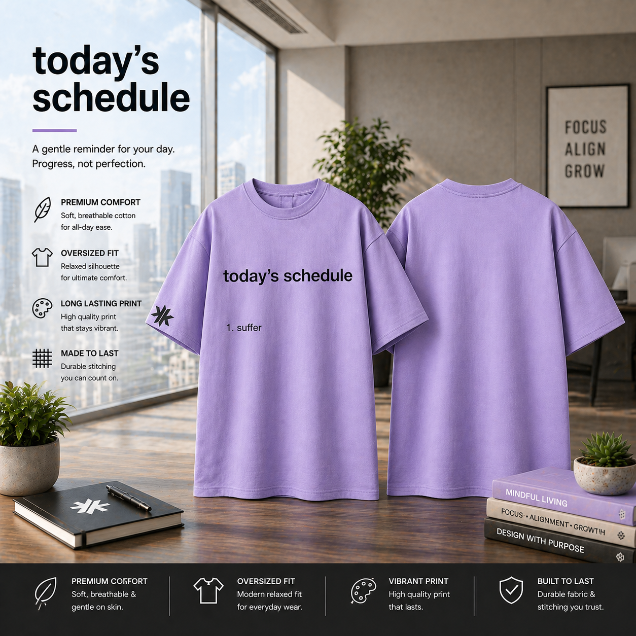 Today's Schedule Oversized Tee
