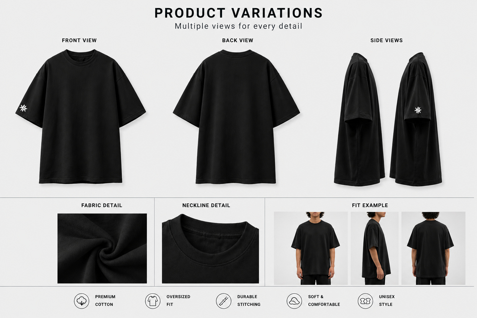 Karma Kult Premium Oversized Tee – Black