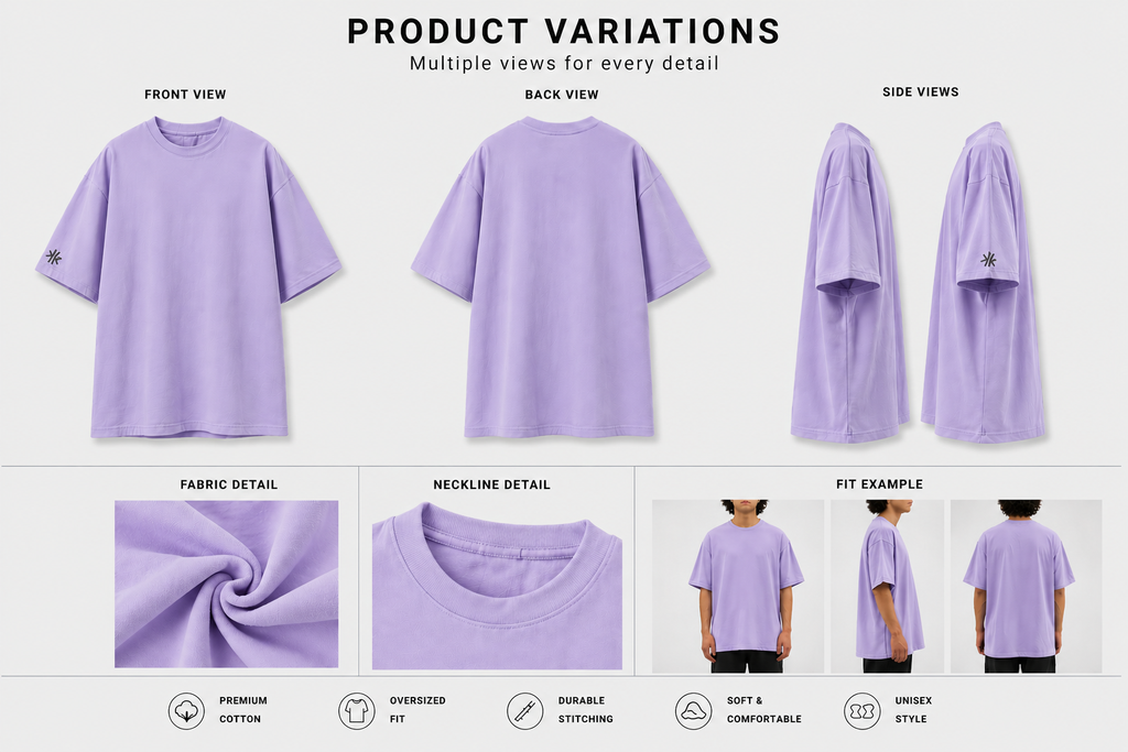 Karma Kult Premium Oversized Tee – Lavender