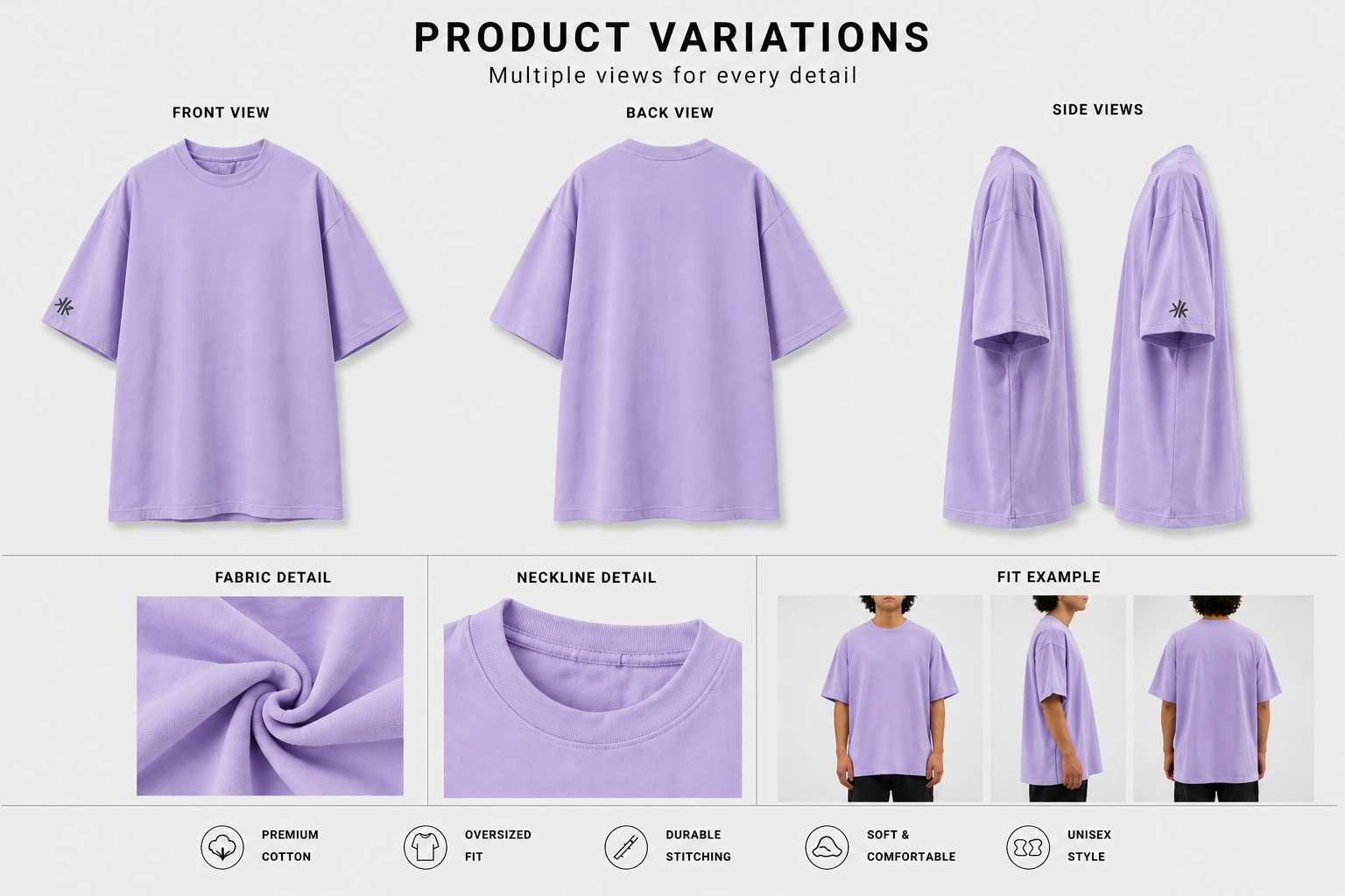 Karma Kult Premium Oversized Tee – Lavender