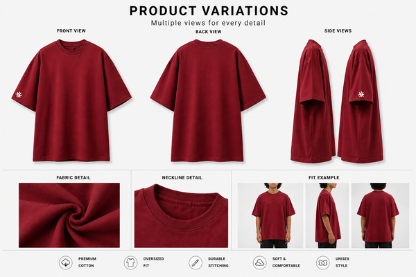 Karma Kult Premium Oversized Tee – Maroon