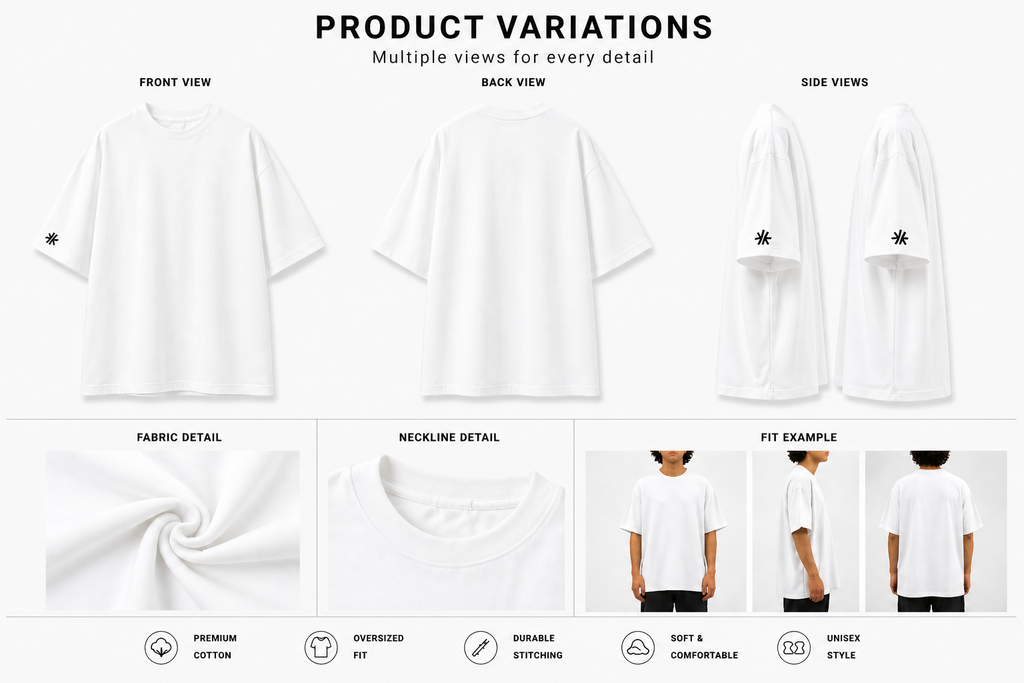 Karma Kult Premium Oversized Tee – White