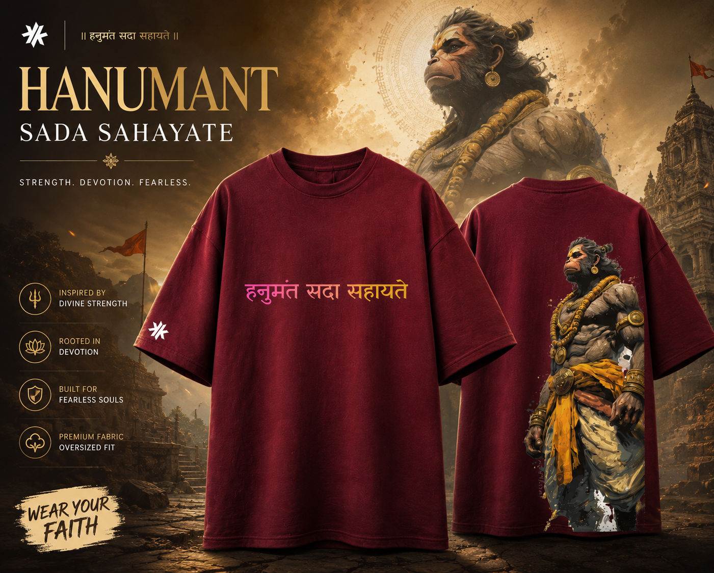 Hanumant Sada Sahayate — Oversized Tee