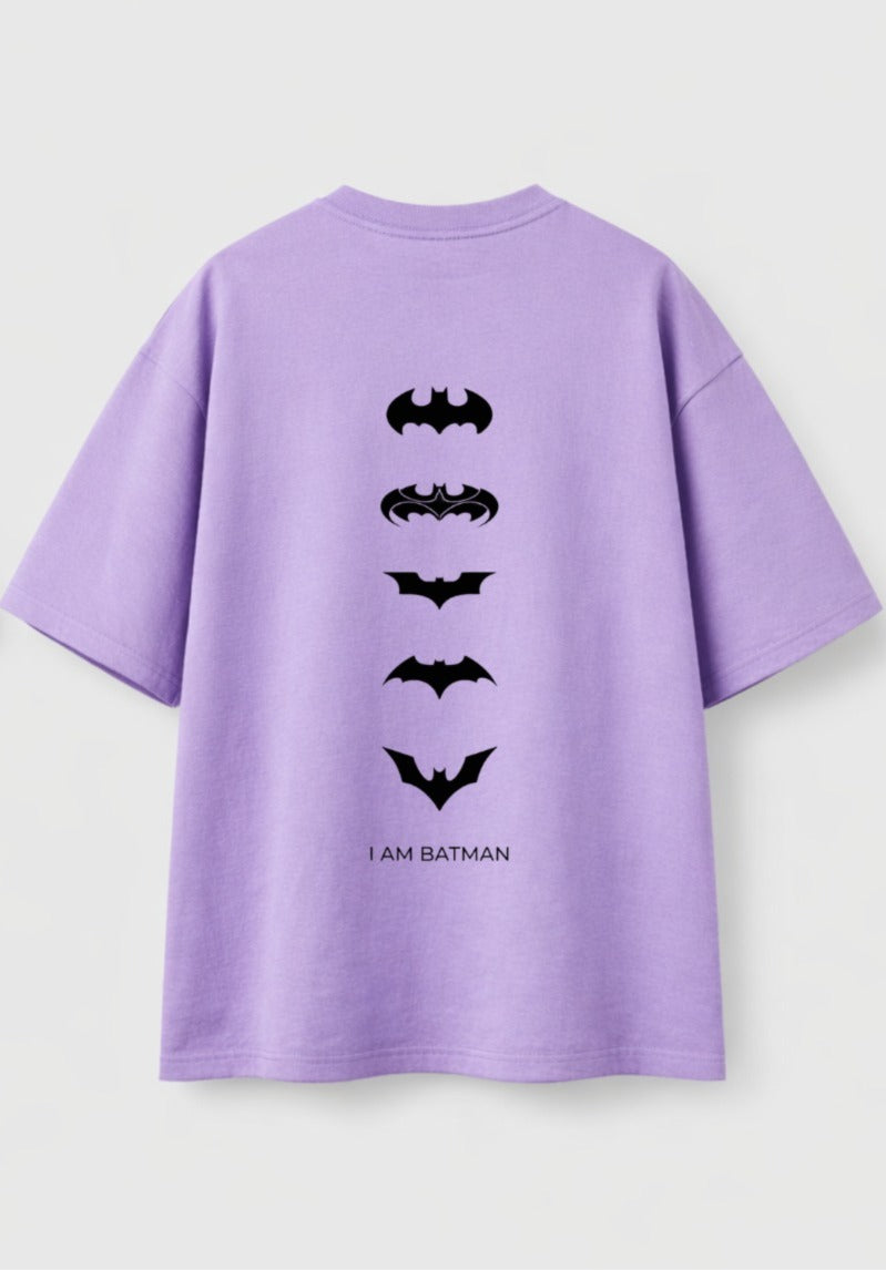 Batman 'I Am Batman' Oversized Tee – Purple