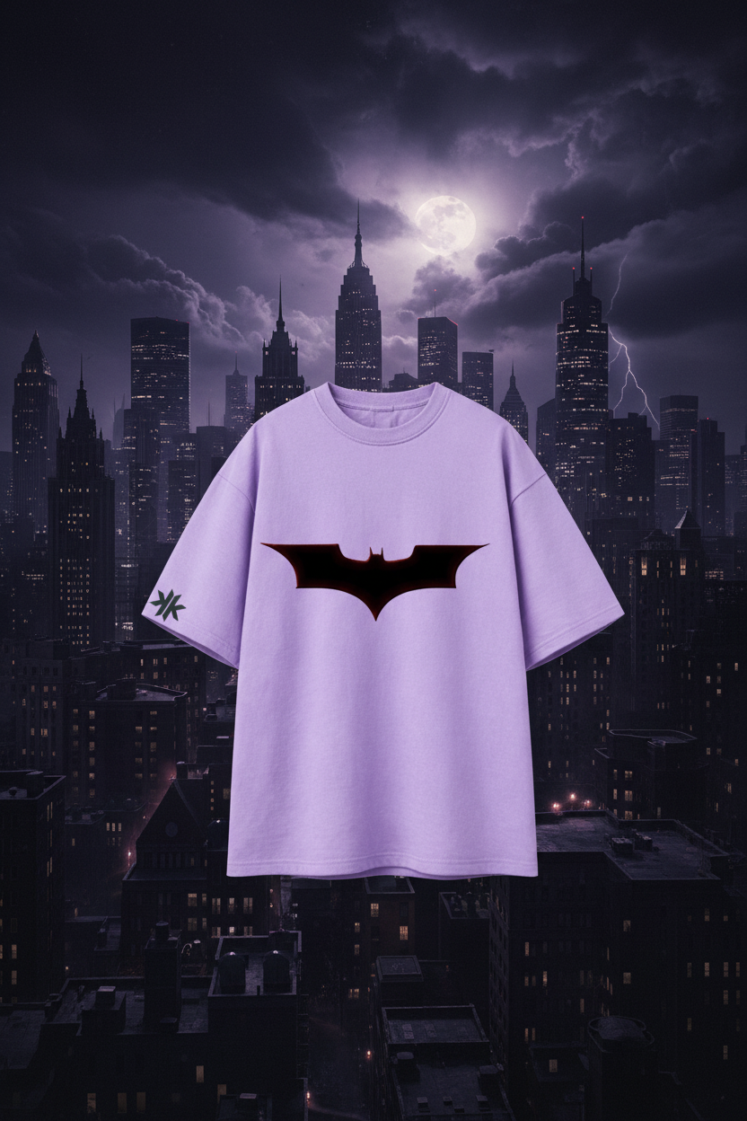 Batman 'I Am Batman' Oversized Tee – Purple