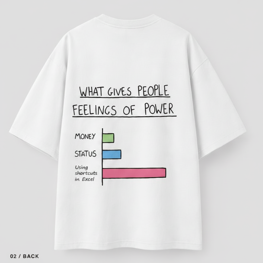 01 / Front – clean white tee with KK sleeve logo