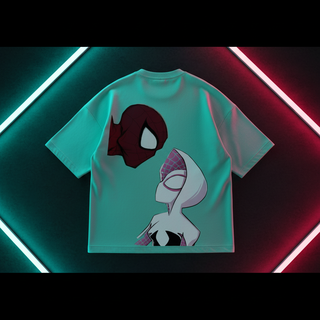 Spider Duo Tee - Back flat lay on dark atmospheric background