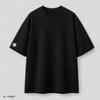 01 / Front – clean black tee with KK sleeve logo