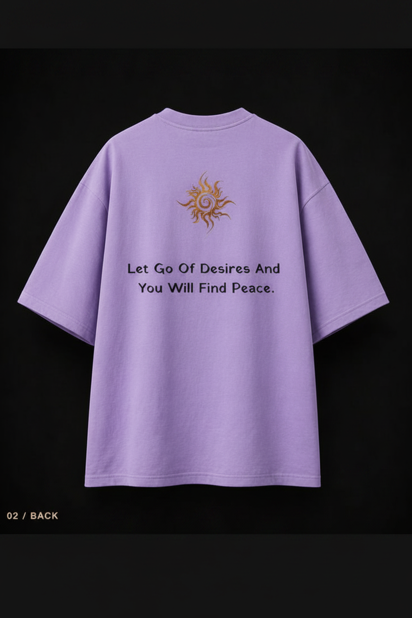 Back view – golden tribal sun graphic