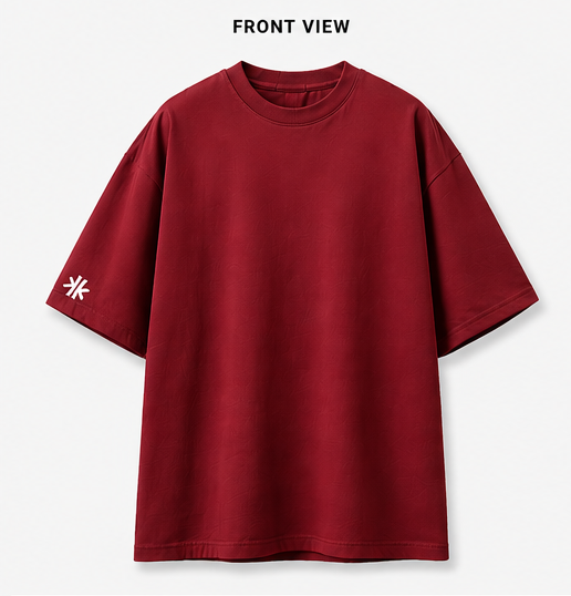 Karma Kult Premium Oversized Tee – Maroon